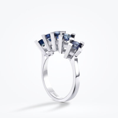 2.71 Karat Pırlanta Beştaş Safir Yüzük - Baroni Diamond (1)
