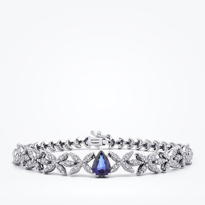 2.74 Karat Pırlanta Safir Bileklik - 1