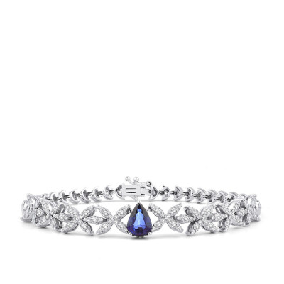 2.74 Karat Pırlanta Safir Bileklik - 1