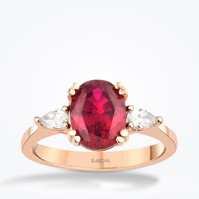 2.78 Karat Pırlanta Yakut Yüzük - 1