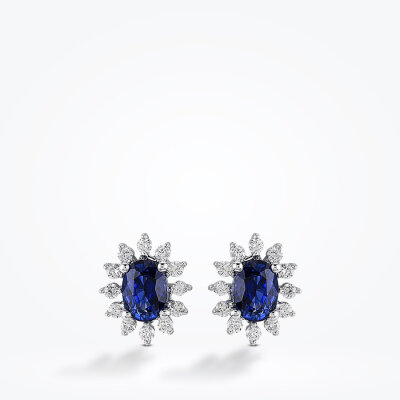 2.82 Karat Pırlanta Safir Küpe - Baroni Diamond (1)