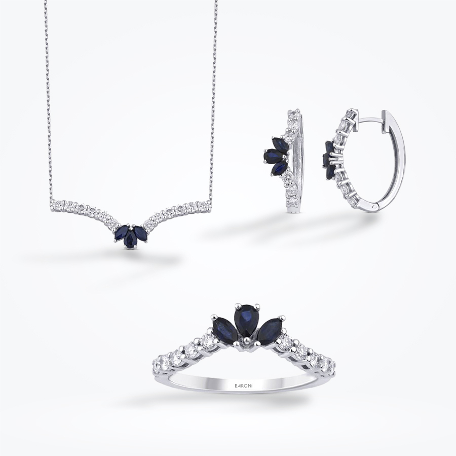 2.83 Karat Pırlanta Safir Set - Baroni Diamond