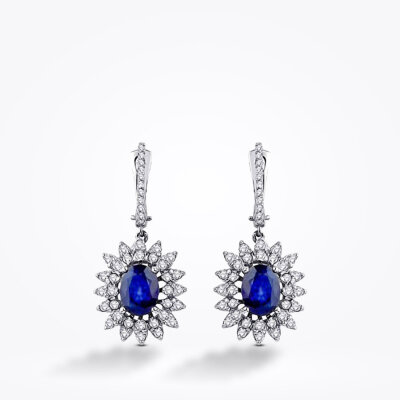 2.90 Karat Pırlanta Safir Küpe - Baroni Diamond (1)