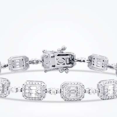 2.94 Karat Pırlanta Baget Bileklik - 2