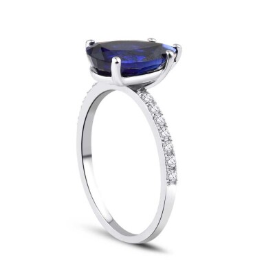 2.98 Karat Pırlanta Safir Yüzük - Baroni Diamond (1)