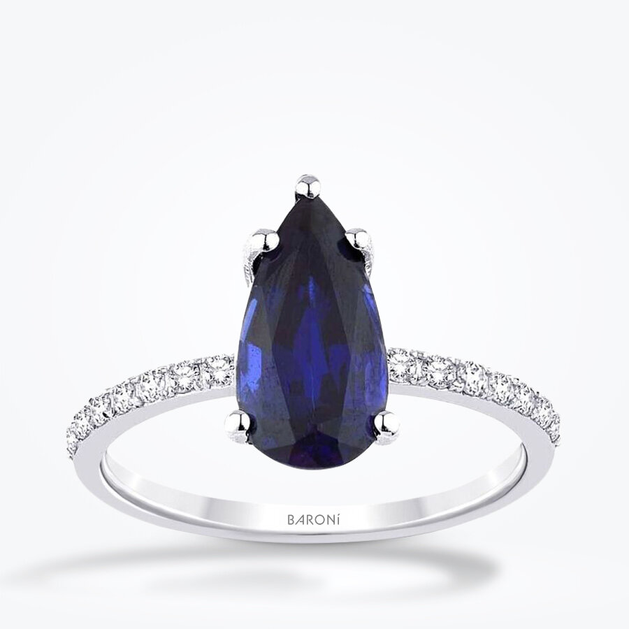 2.98 Karat Pırlanta Safir Yüzük - Baroni Diamond