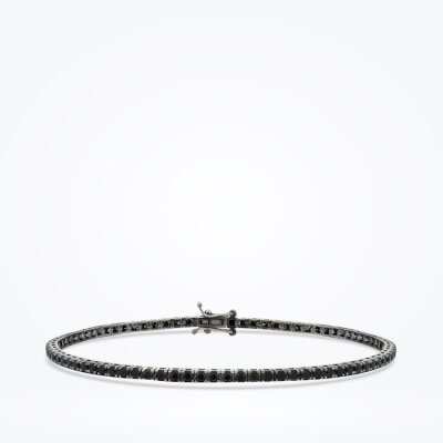 3.04 Karat Siyah Taşlı Erkek Su Yolu Bileklik - 1