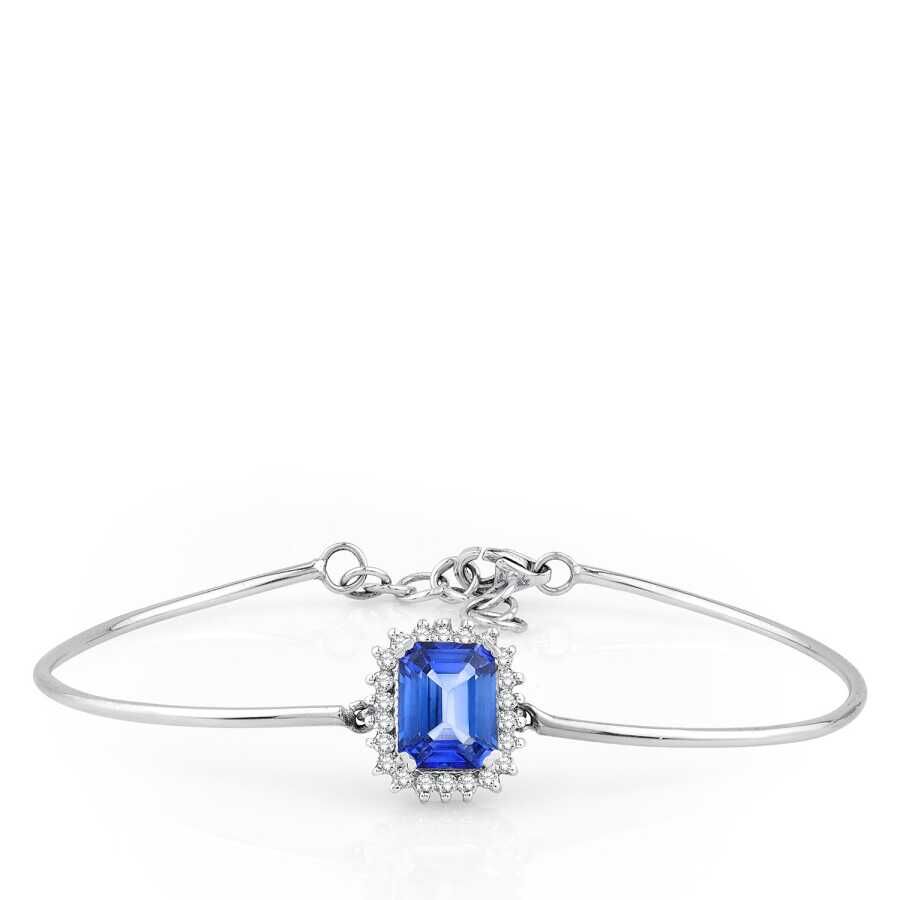 3.13 Karat Pırlanta Safir Kelepçe