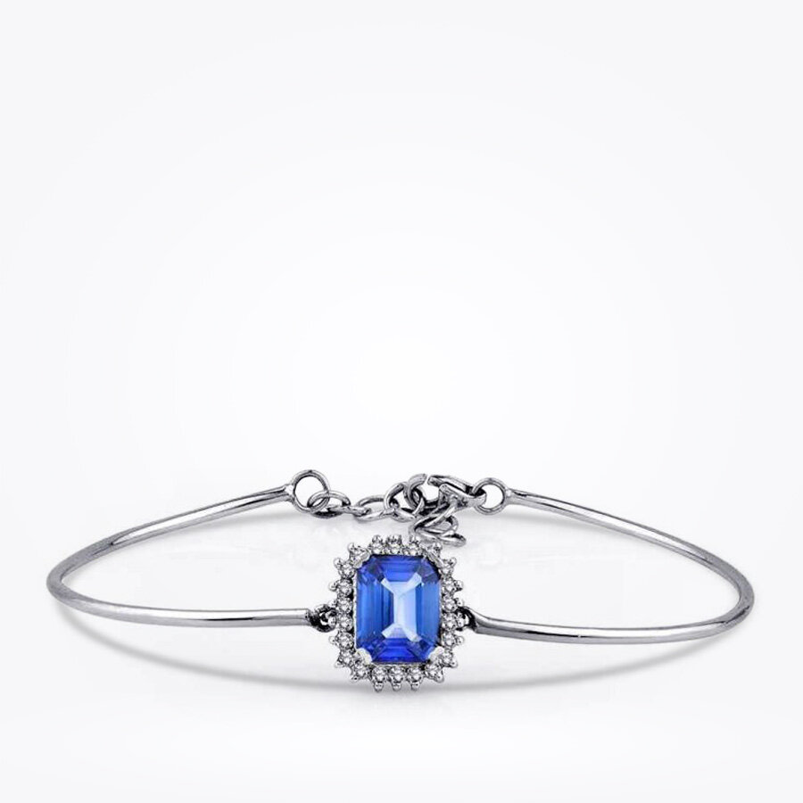 3.13 Karat Pırlanta Safir Kelepçe