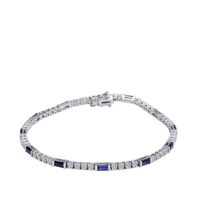 3.15 Karat Pırlanta Safir Bileklik - 1