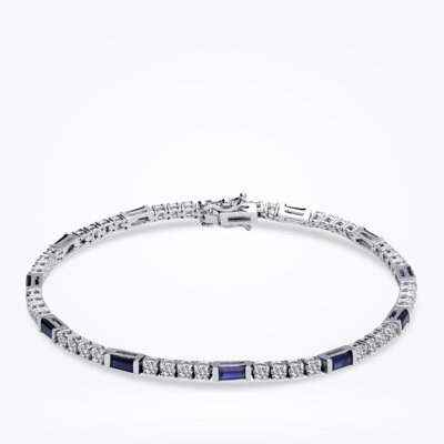 3.15 Karat Pırlanta Safir Bileklik - 1