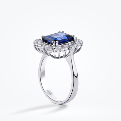 3.28 Karat Pırlanta Safir Yüzük - Baroni Diamond (1)