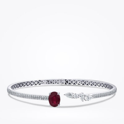 3.34 Karat Pırlanta Yakut Kelepçe - 1