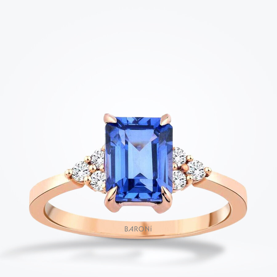 3.35 Karat Pırlanta Safir Yüzük - Baroni Diamond