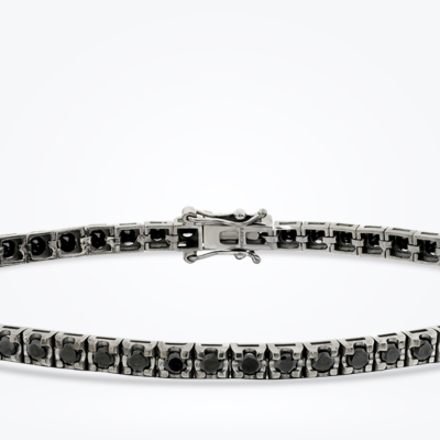 3,37 Karat Siyah Taşlı Erkek Su Yolu Bileklik - 2