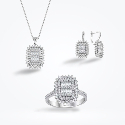 3.43 Karat Pırlanta Baget Set 