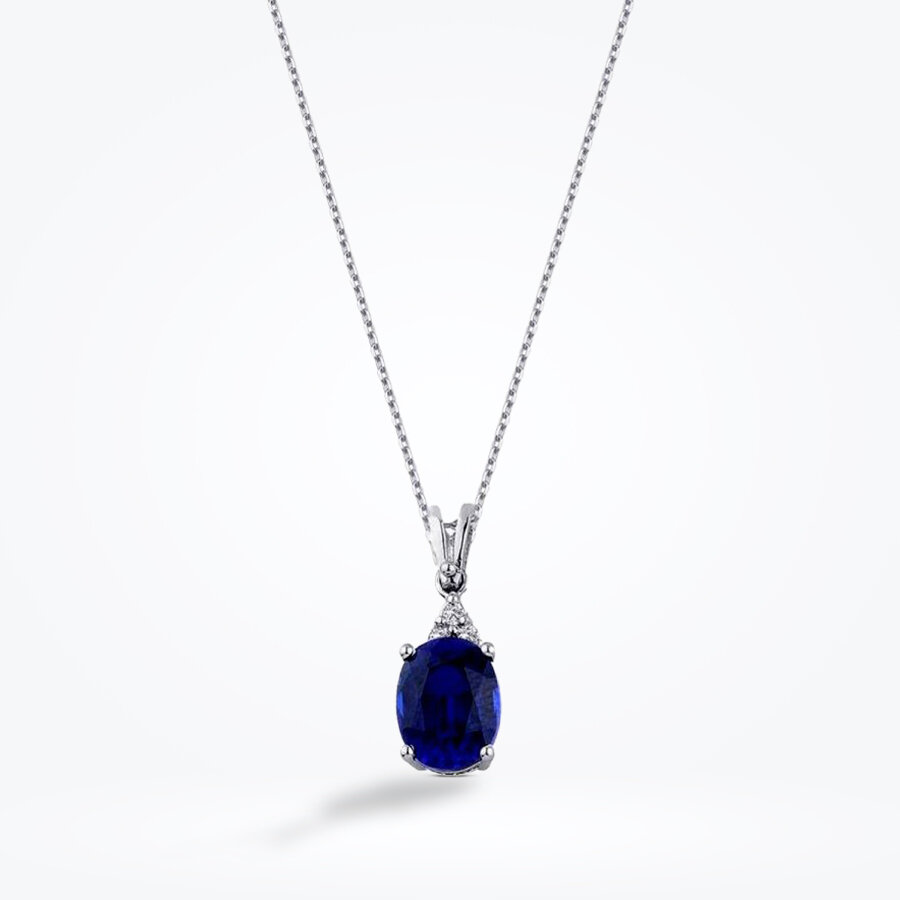 3.48 Karat Pırlanta Safir Kolye
