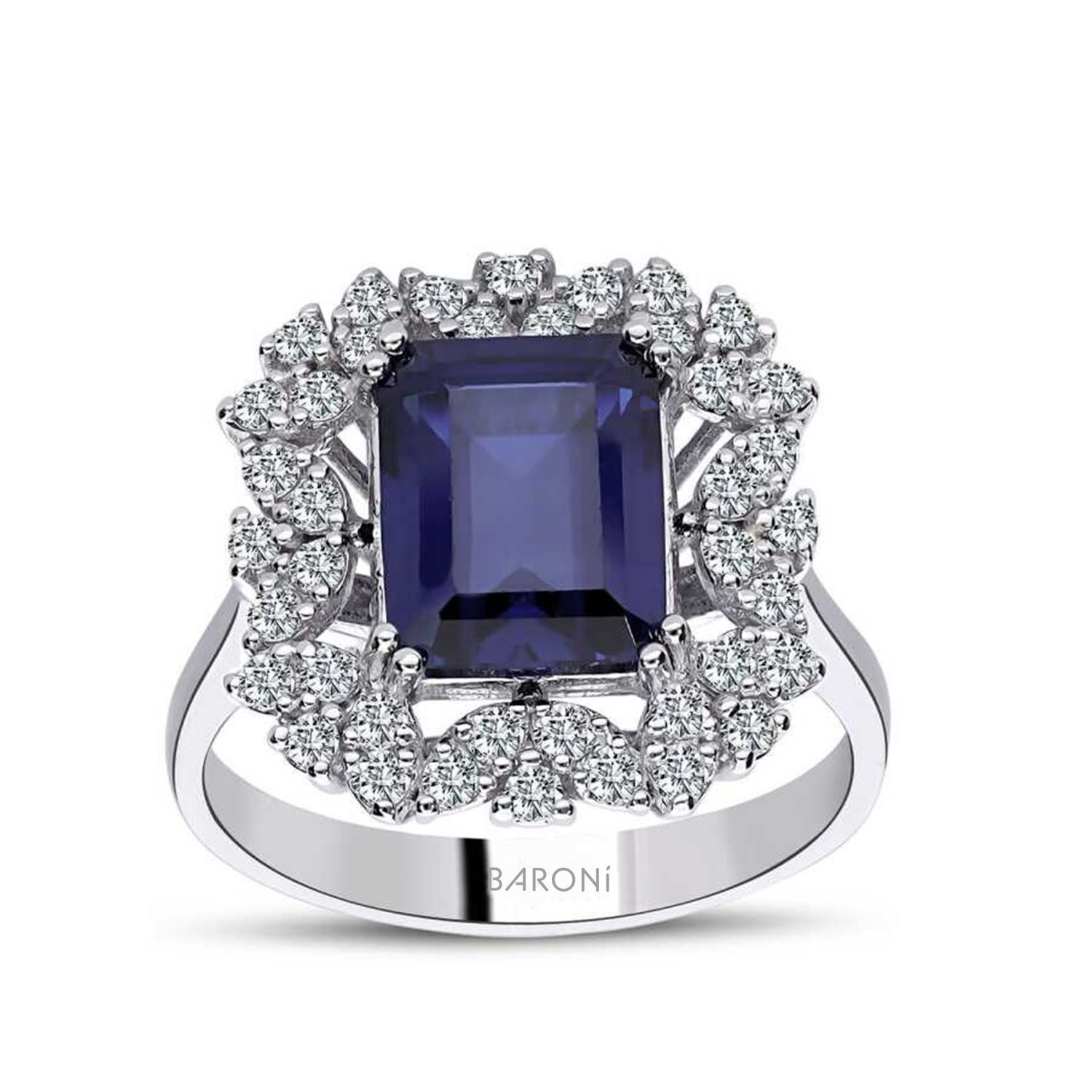 3.57 Karat Pırlanta Safir Yüzük - Baroni Diamond