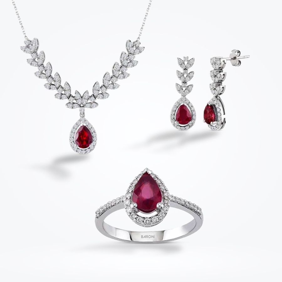 3.76 Karat Pırlanta Yakut Set - Baroni Diamond