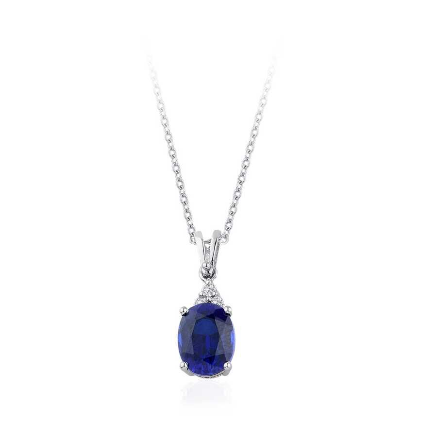 3.77 Karat Pırlanta Safir Kolye