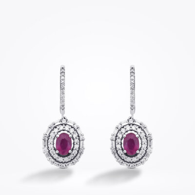 3.84 Karat Pırlanta Yakut Küpe - Baroni Diamond (1)