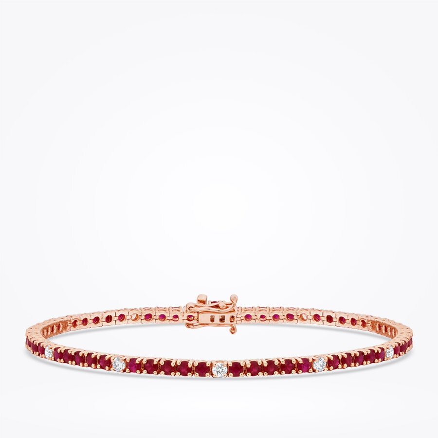 3.97 Karat Pırlanta Yakut Bileklik - Baroni Diamond