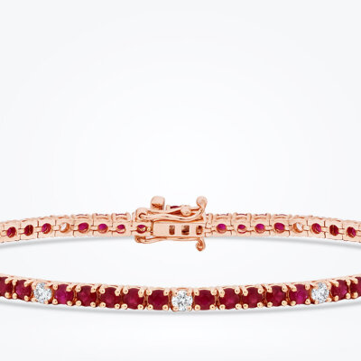 3.97 Karat Pırlanta Yakut Bileklik - Baroni Diamond (1)