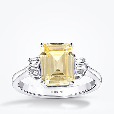 4.06 Karat Pırlanta Fancy Kare Yüzük - 1