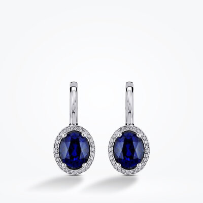 4.67 Karat Pırlanta Safir Küpe - Baroni Diamond (1)