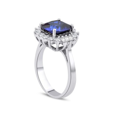 4.16 Karat Pırlanta Baget Safir Yüzük - Baroni Diamond (1)