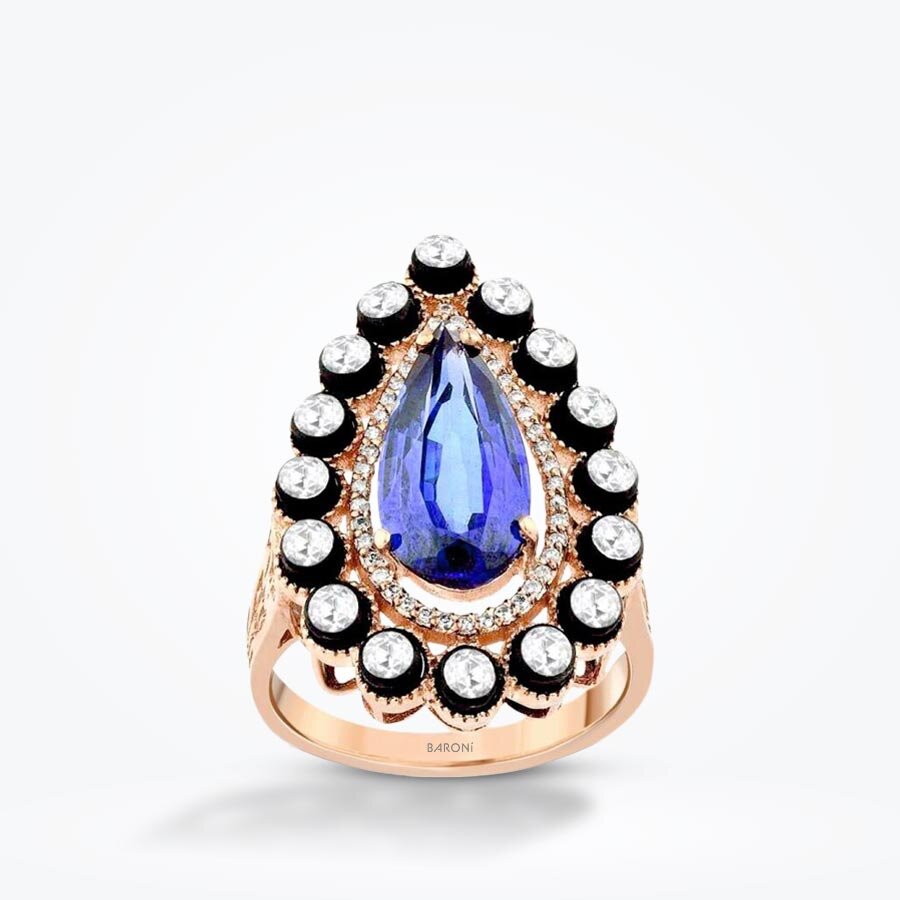 4.26 Karat Elmas Safir Yüzük - Baroni Diamond
