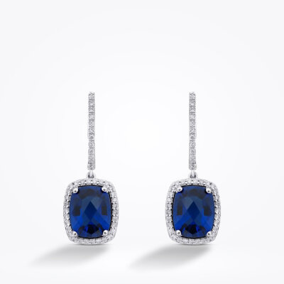 4.33 Karat Pırlanta Safir Küpe - Baroni Diamond (1)