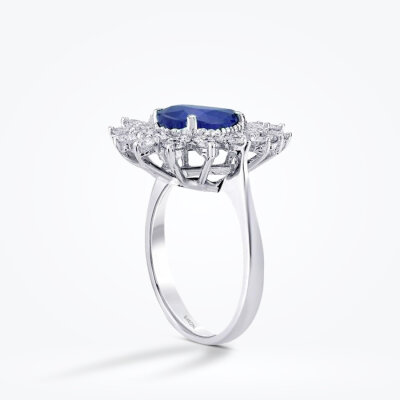 4.41 Karat Pırlanta Damla Safir Yüzük - Baroni Diamond (1)