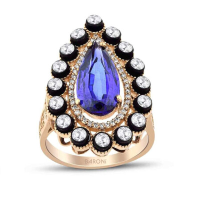 4.57 Karat Elmas Safir Yüzük - 1