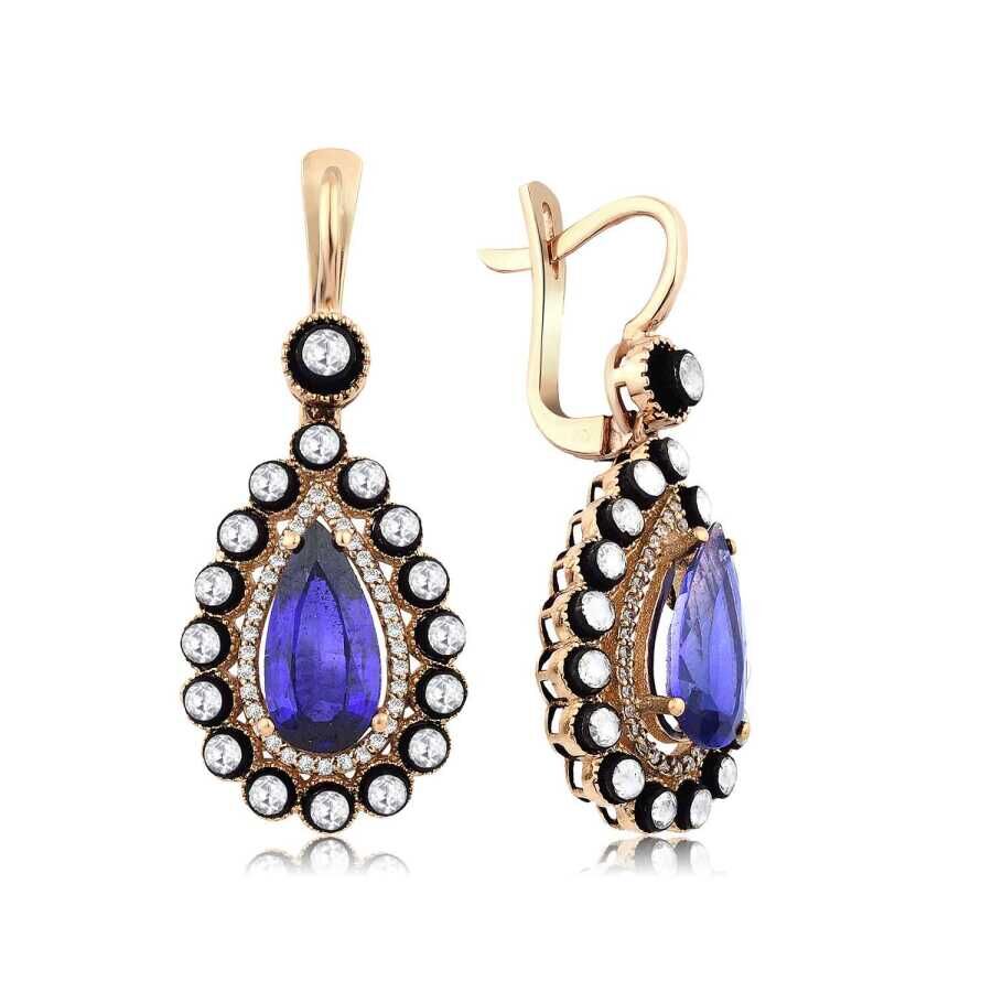 4.70 Karat Elmas Safir Küpe