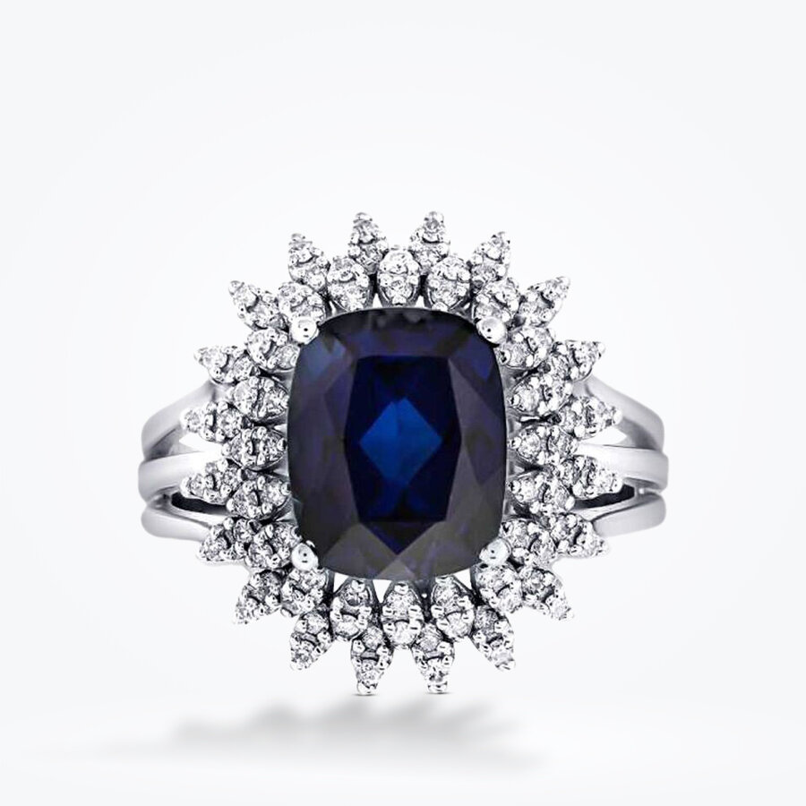 4.76 Karat Pırlanta Safir Yüzük - Baroni Diamond
