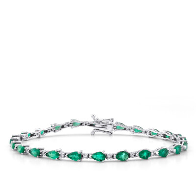 4.88 Karat Pırlanta Zümrüt Bileklik - 1