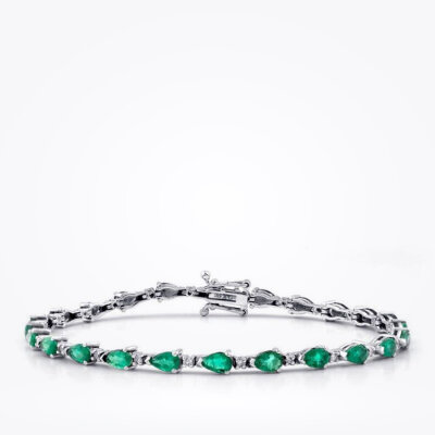 4.88 Karat Pırlanta Zümrüt Bileklik - 1