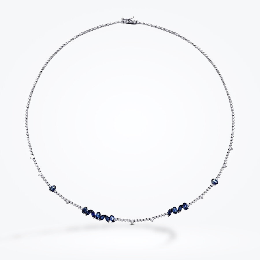 5.99 Karat Pırlanta Safir Gerdanlık