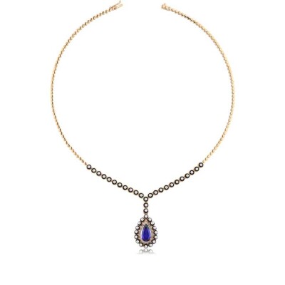 4.66 Karat Elmas Safir Kolye 