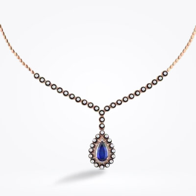 4.66 Karat Elmas Safir Kolye - 2