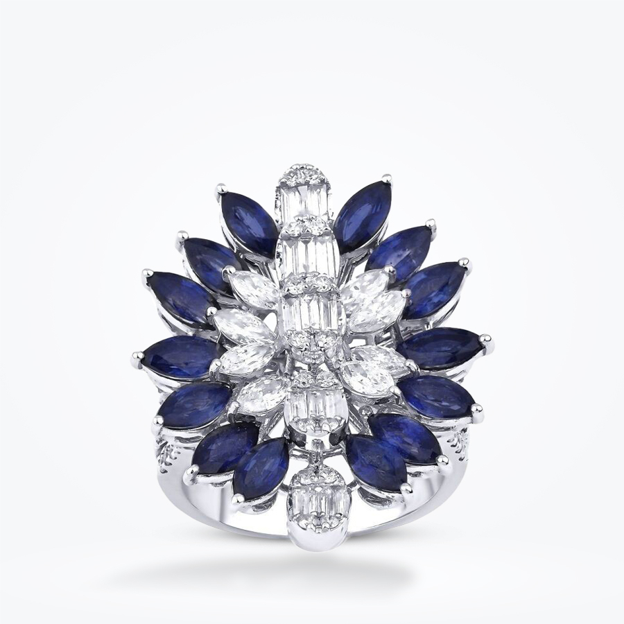 5.21 Karat Pırlanta Safir Yüzük - Baroni Diamond