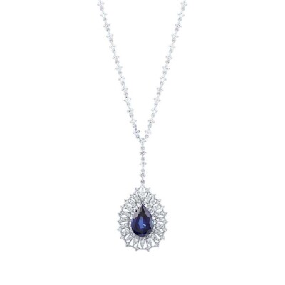 5.24 Karat Pırlanta Damla Safir Kolye - Baroni Diamond (1)