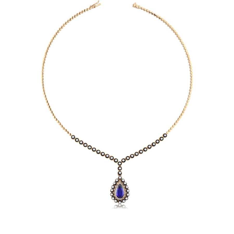 5.29 Karat Elmas Safir Kolye