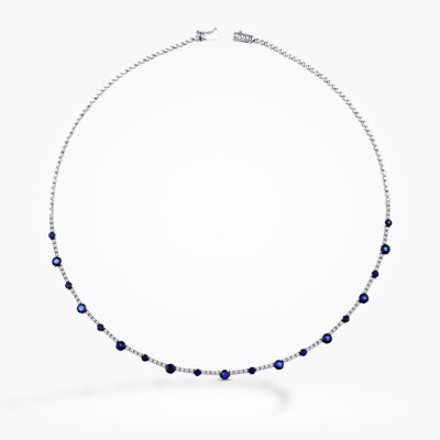 5.66 Karat Pırlanta Safir Gerdanlık - 1