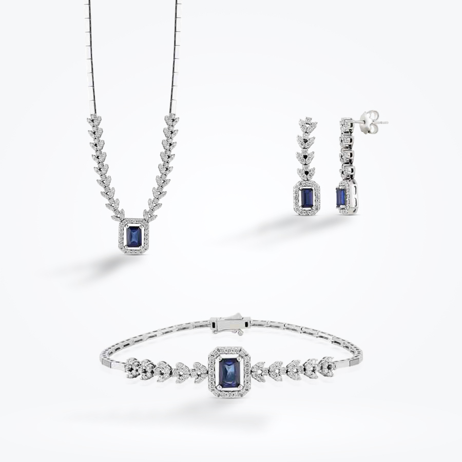 5.79 Karat Pırlanta Safir Set - Baroni Diamond