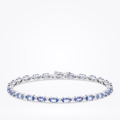 6.73 Karat Pırlanta Tanzanit Bileklik - 1