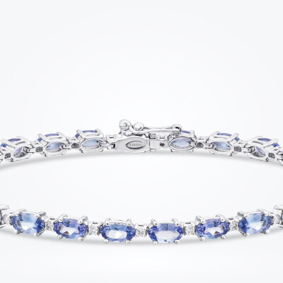 6.73 Karat Pırlanta Tanzanit Bileklik - Baroni Diamond (1)