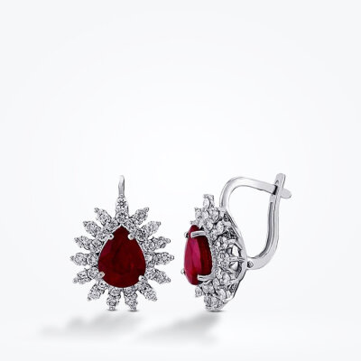 6.14 Karat Pırlanta Yakut Küpe - Baroni Diamond