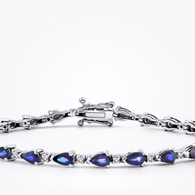 6.18 Karat Pırlanta Safir Bileklik - 2